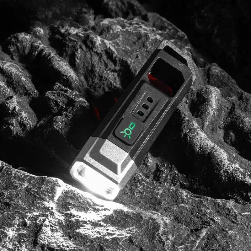 Mini EDC Keychain Lights Rechargeable LED Portable Torch Emergency Anti-snooping Camera Detection Flashlight For Self Defense