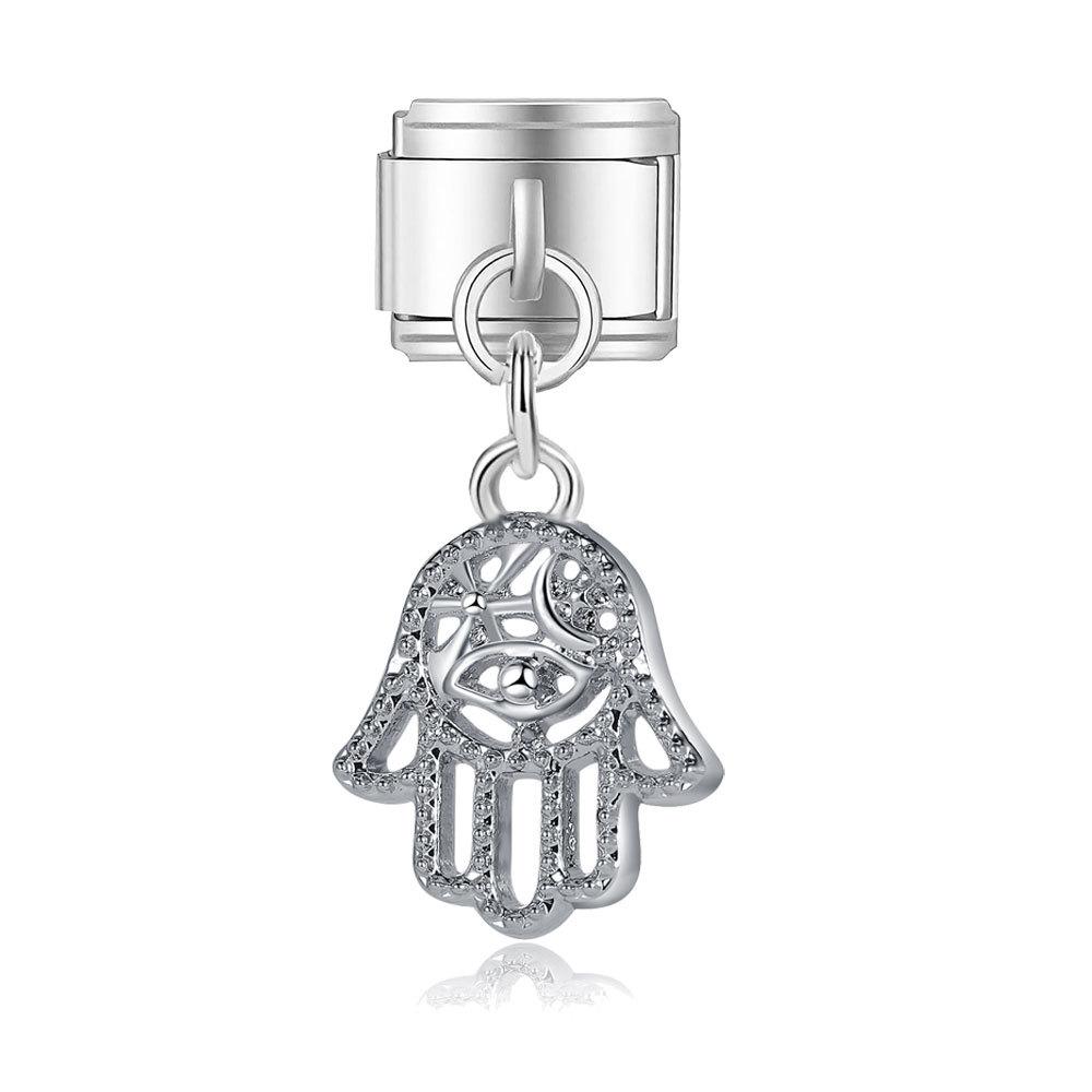 Браслет-бенгл в итальянском стиле DIY с подвеской и модульными соединительными аксессуарами