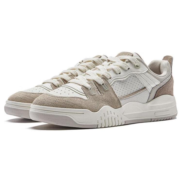 Li Ning Jiangyue Cushioning Low Top Skateboard Shoes Women's White Gray Brown AGCT294-4