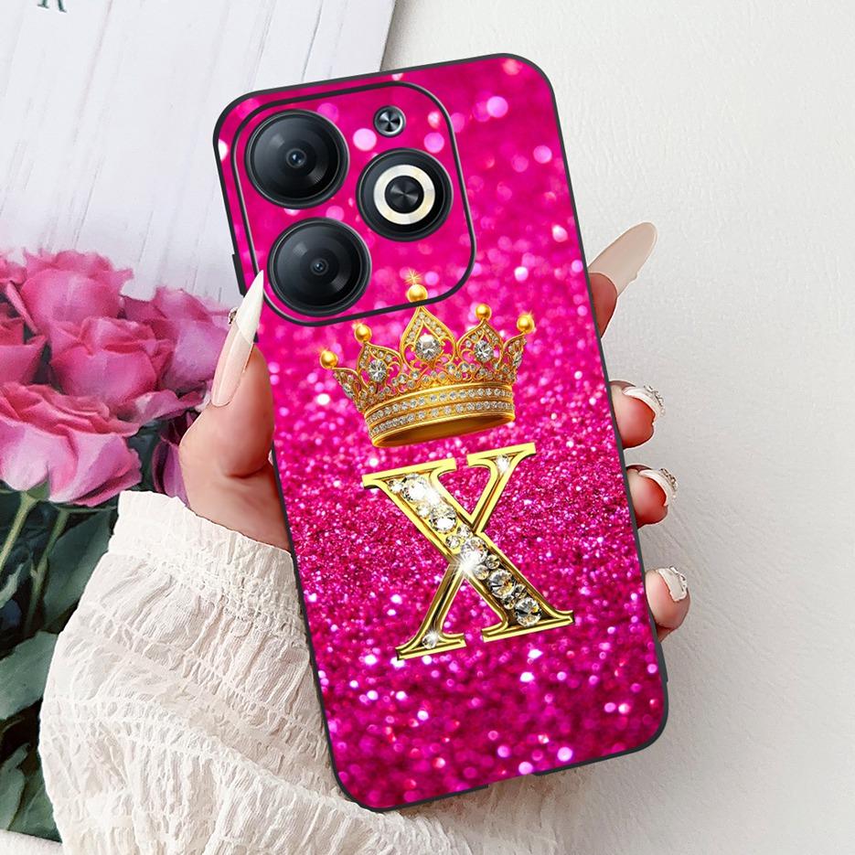 For Infinix Smart 8 Case X6525 Luxury Letters Cover Shockproof Soft TPU Phone Case For Infinix Smart 8 Pro Smart8 HD Shell Coque