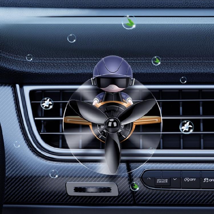Car Interior Dashboard Decoration Ornament Scent Enhancer, Cute Pilot Model With Active Propeller Vent Mounted Freshener