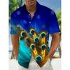 Nuova Camicia da Uomo Hawaii Primavera/Estate Moda Tempo Libero Passeggiata in Città Turista Spiaggia Stampata Completamente Aperta Manica Corta Bottoni, Spedizione Rapida