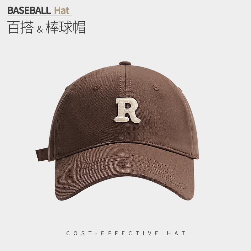 Embroidered Letters Show The Face Small Peaked Cap Children'S Season Sun Protection Warm Versatile Big Head Circumference Baseball Cap