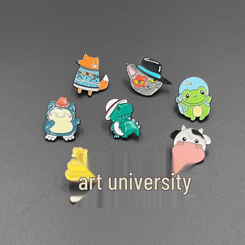 Creative Alloy Animal Brooch: Versatile Little Dinosaur and Fox Accessories for Clothing, Shoes, and Bags