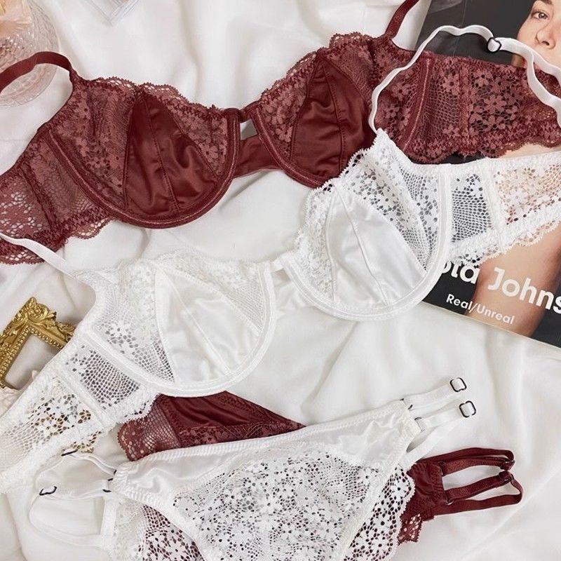 [People's Collection] Big breasts show small breasts, light half a cup of underwear in summer, women's French sexy, with steel rings gathering