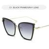 New Brand Designer Cateye Sunglasses Women Vintage Metal Glasses For Women Mirror Retro Lunette eil Femme UV400