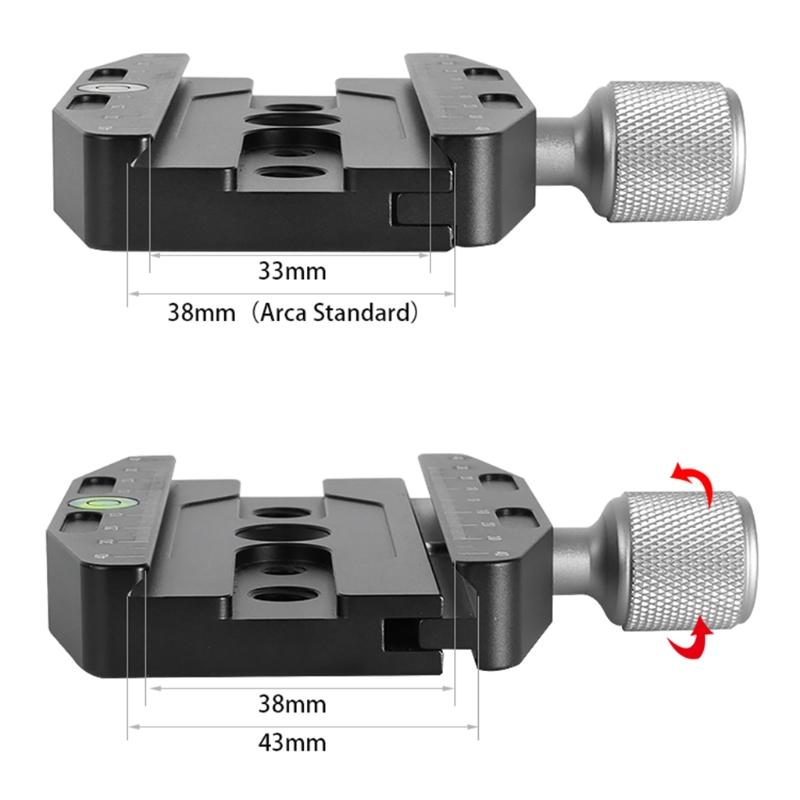 Camera Tripod Mount Adapter Aluminum Alloy 3/8 1/4 Screw Hole Quick Release Plate Clamp Base for DSLR Monopod Ballhead