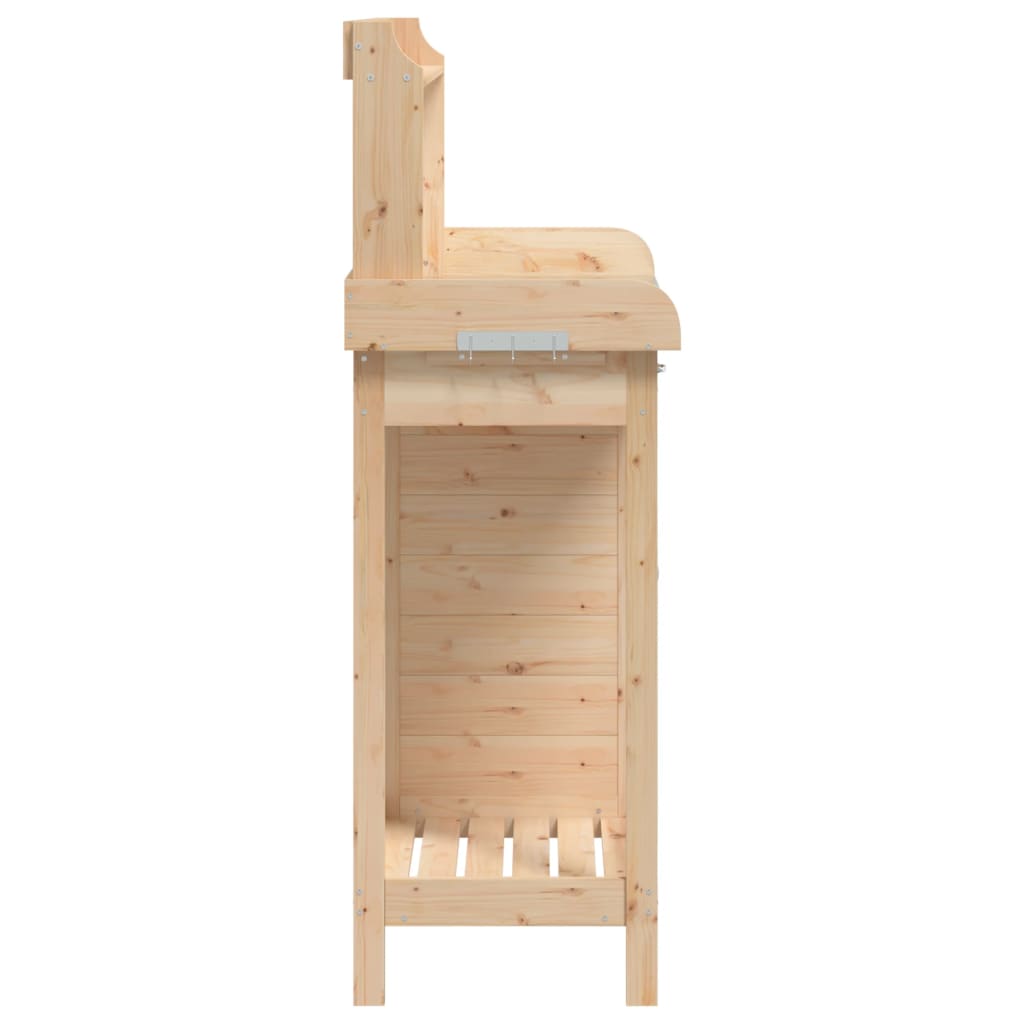 Plant Table with Cabinet 110.5 x 45 x 124.5 cm Solid Spruce Wood