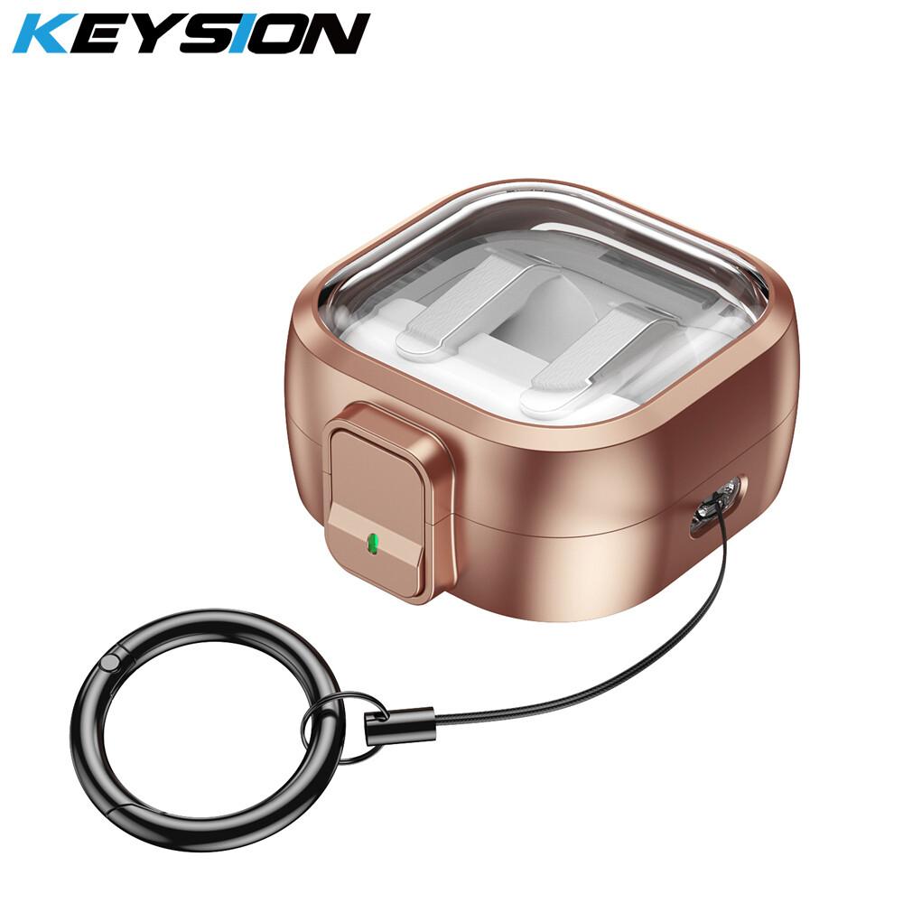 

KEYSION Прозрачный чехол-замок для наушников Samsung Buds4 4 Pro Жесткий ударопрочный чехол из поликарбоната для Galaxy Buds 4 Pro for Galaxy Buds4 розового золота