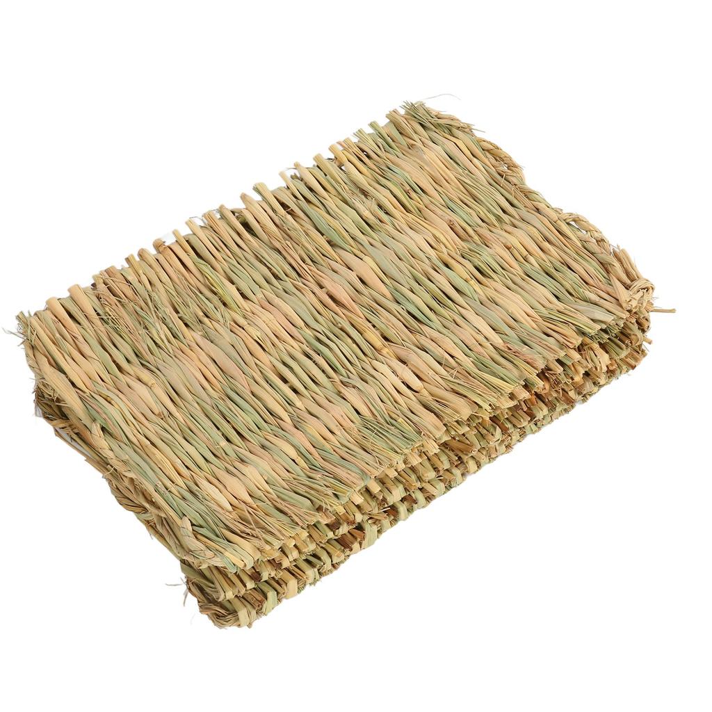 5PCS Rabbit Grass Mat 4 Season Universal Warm Grass Woven Bed Mat Bunny Bedding Nest for Guinea Pig Parrot Hamster Rat