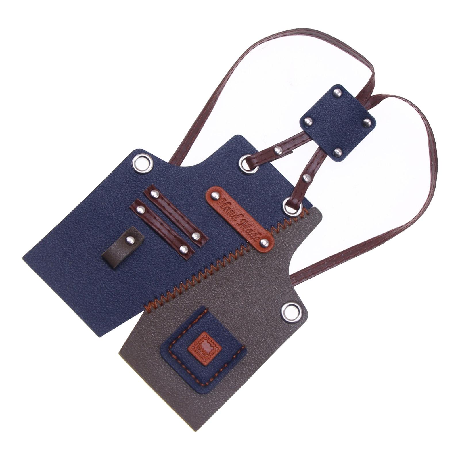 

Мини фартук для рабочей одежды в стиле колор-блок для кукол BJD, регулируемый, из ПУ кожи, аксессуар для кукольного домика, ручная работа