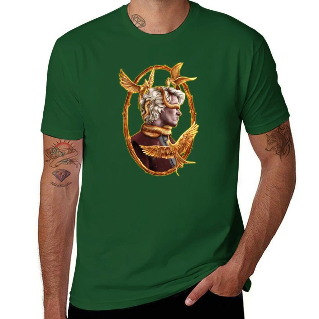 Coriolanus Snow I Can Fix Him Hunger Games Tshirt Vintage Clothes Summer Tops Black T Shirts for Men