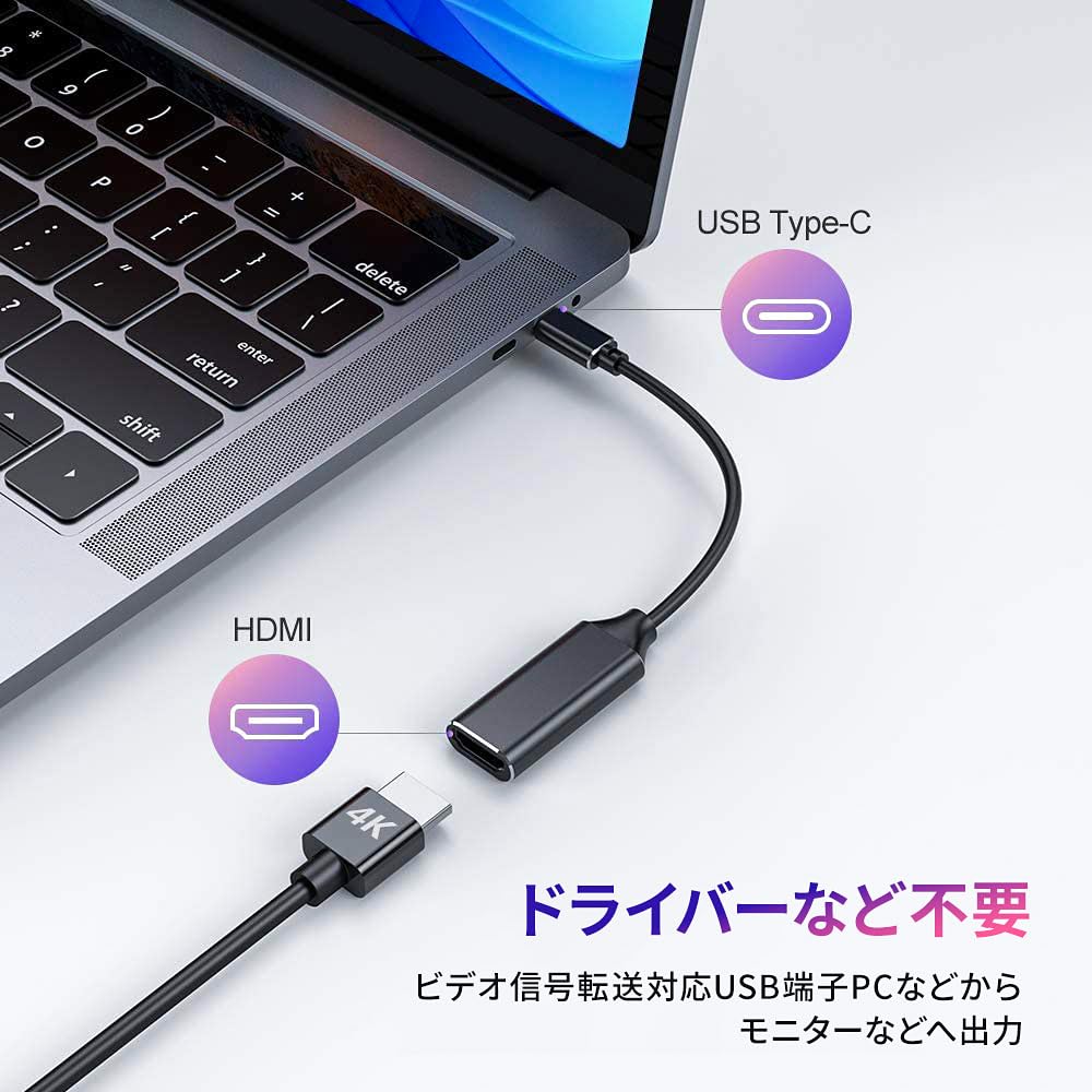 RayCue USB C to HDMI Type C to HDMI 4K Type C to HDMI Converter Connector for Thunderbolt Compatible with 2023 Latest MacBook iPad Samsung Galaxy