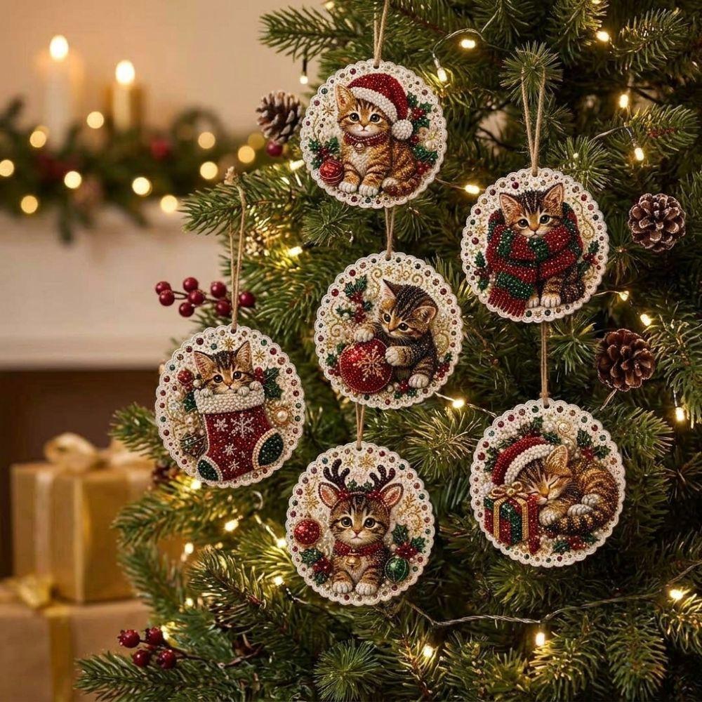 6Pcs Full Drill DIY Christmas Painting Kit Christmas Party Decor