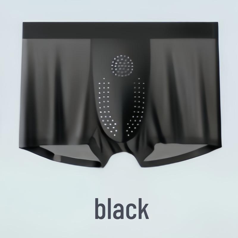 Plus Size Men's Ice Silk Boxer Briefs: Breathable, Antibacterial, Seamless Underwear with Ventilation