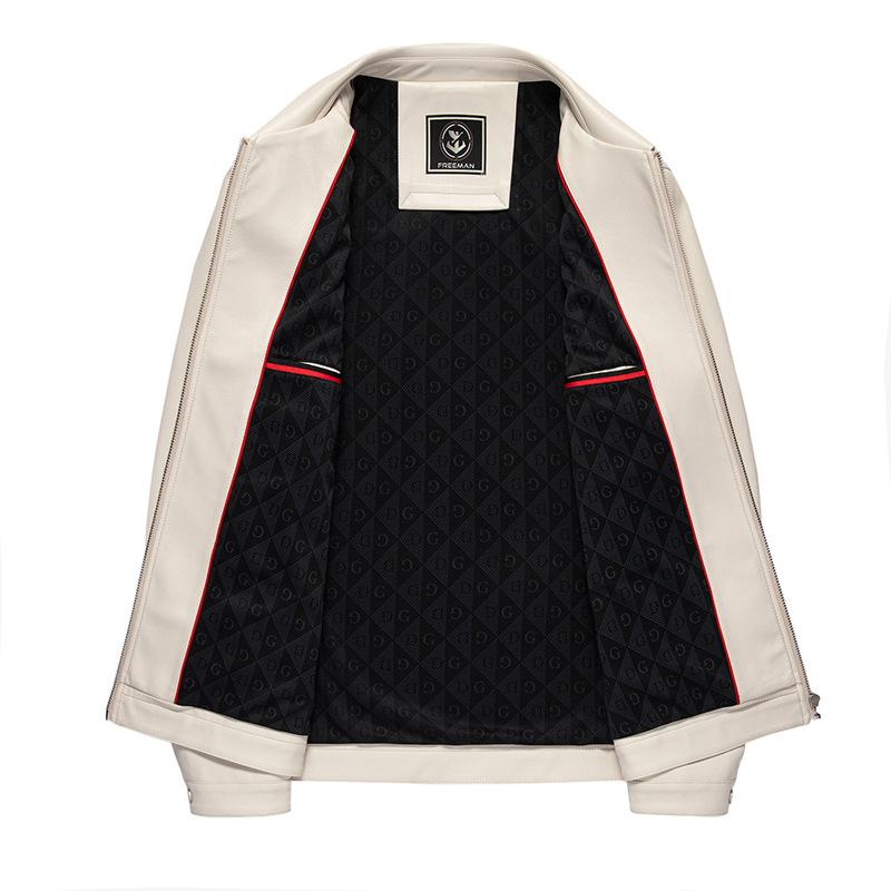 Middle-aged Men's Leather Jacket Autumn and Winter New Business Casual Simple Lapel Short Soft Leather Jacket Men's Clothing