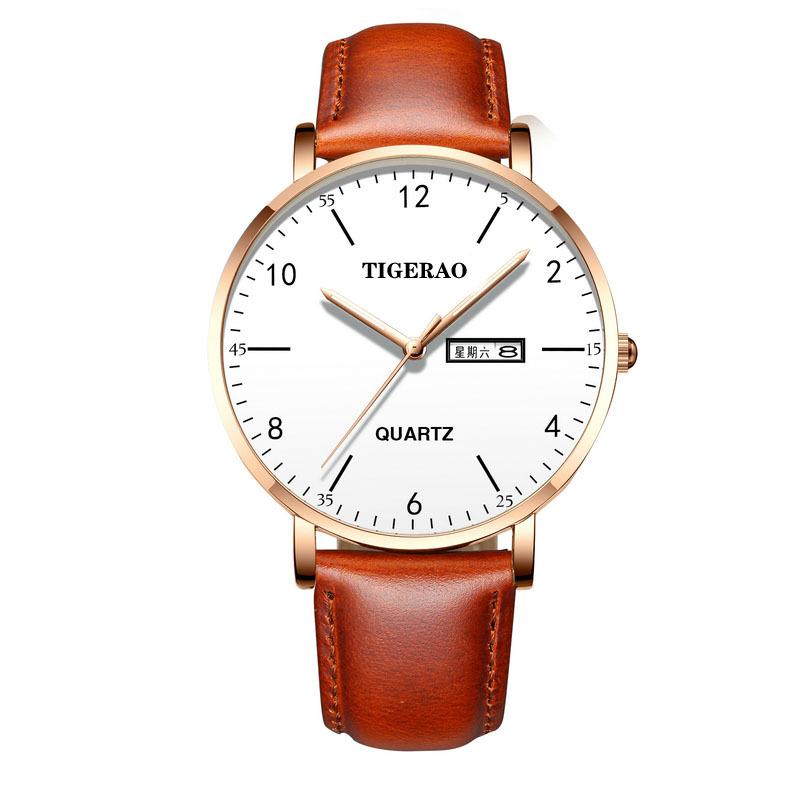 Teen Thin Watch for Men, Trendy Mechanical High School Student Quartz Waterproof Minimalist Electronic Watch