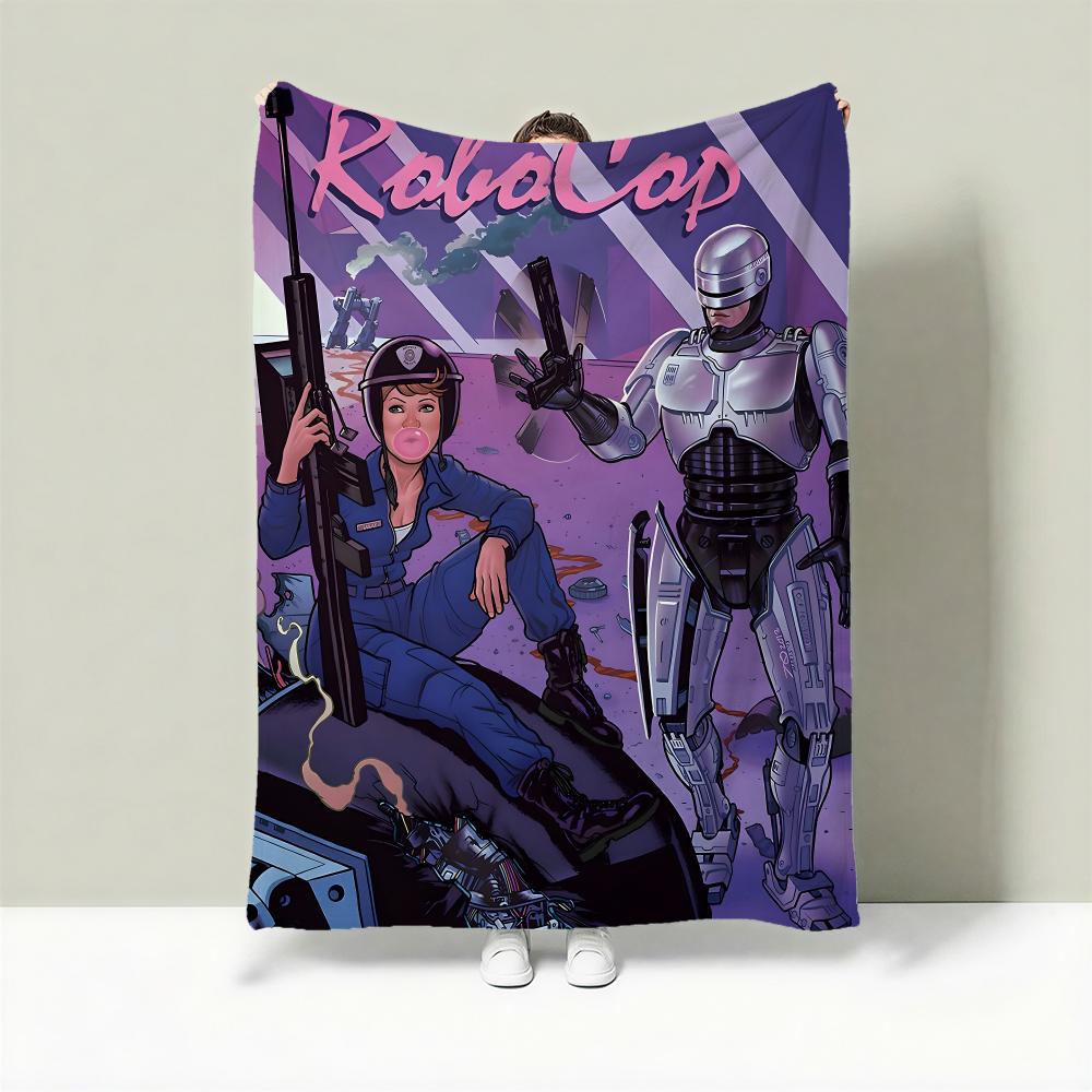 Movie R-RoboCop Throw Lightweight 240g Flannel Blanket Soft Skin-friendly for Summer Cooling 75X95CM