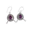 Rare Amethyst Gemstone 925 Sterling Silver Jewelry Handmade Drop Earrings 1.86" EE-78-9