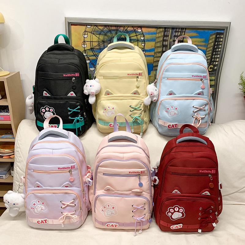Japanese ins wind soft girl cute girl backpack large capacity junior high school backpack multi-compartment lightweight backpack