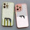 Lovely Pattern Striped Cartoon Cat Phone Case For iPhone 13 Mini 12 11 Pro Max 17 16 15 14 Pro Max Plus XR XS X 16 Plus Covers