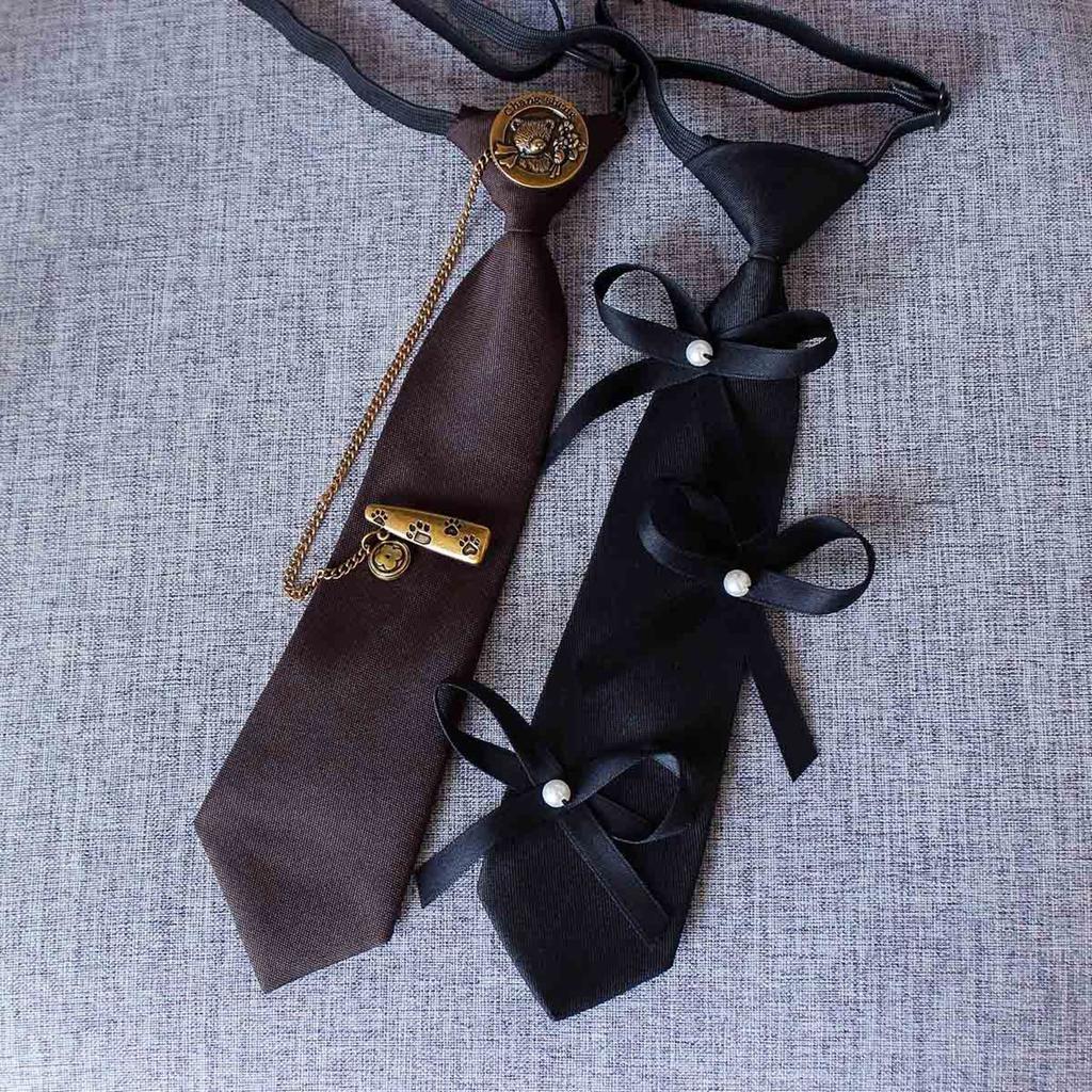 Stylish School Girl Necktie Kids Chain Pre-tied Tie Uniform Accessories Fashionable Girls' Necktie Preepy Look