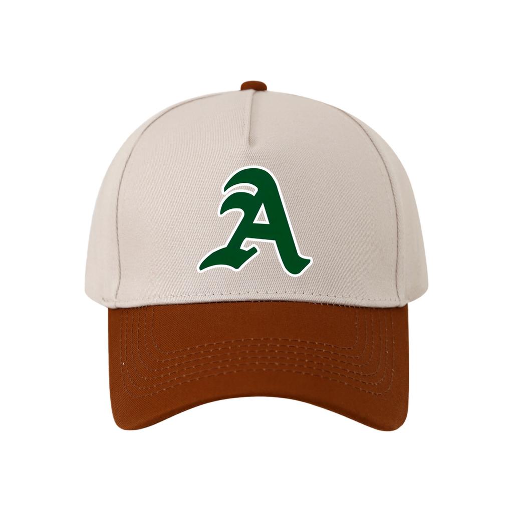 Color matching hard top five-piece baseball cap women's fashion A letter printing breathable cap outdoor sun hat