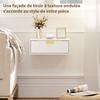 Set of 2 Wall-Mounted Nightstands, Wavy Drawer, 40x30x15 cm, White