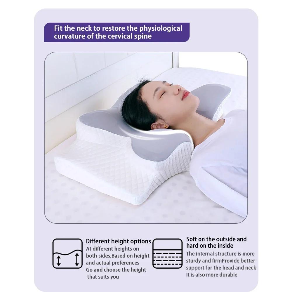 

Memory Foam Pillow, Slow Rebound Neck Pillow, Pain Relief, Sleep Pillow темно-сірий