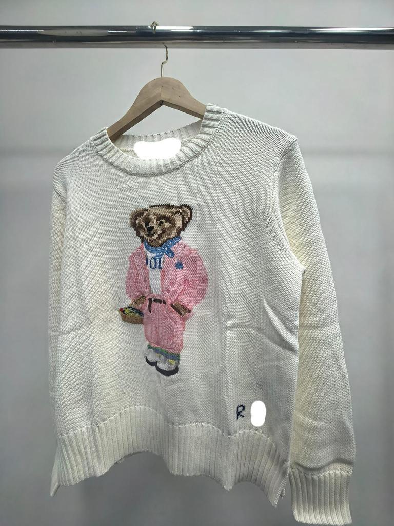 Women's Pure Cotton Bear Sweater, Heavy-duty, Autumn/Winter 2025