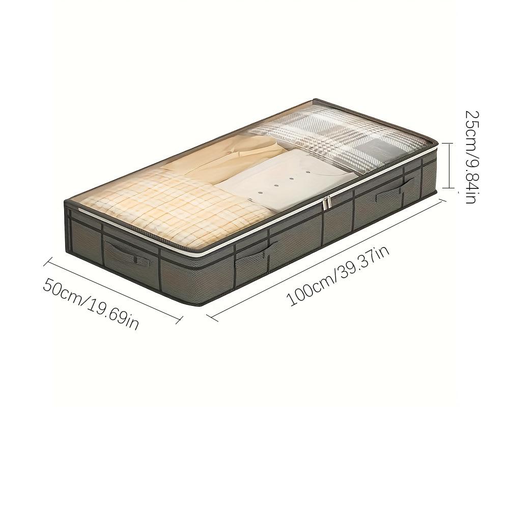 Foldable Non-woven Bed Storage Bag with Transparent Window for Clothes Organization