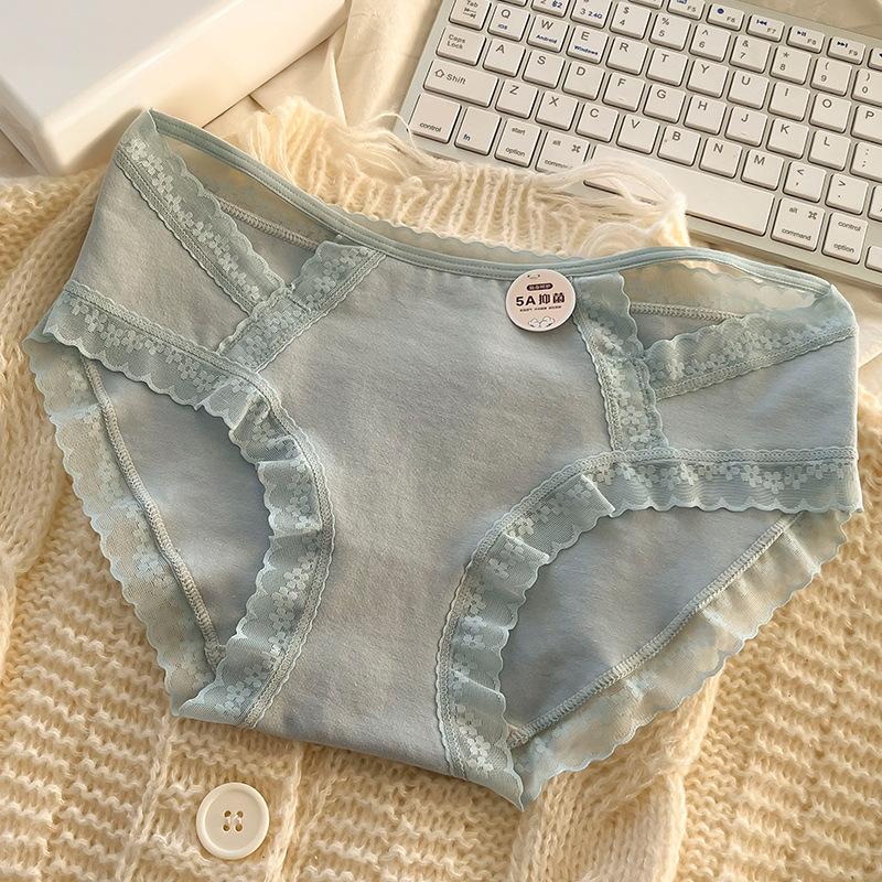 Женские весенне-осенние новые трусы из чистого хлопка 5A антибактериальные бесшовные удобные M синий
