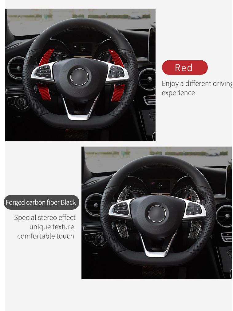 Karbonové pádla řazení T-Carbon pro úpravu volantu Mercedes-Benz třídy C C200 a třídy E.
