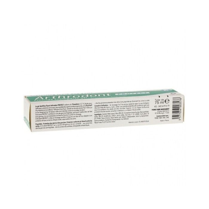 Gel dentifrice - Arthrodont - Protect - Fluoré - 75 ml - Sans parabène