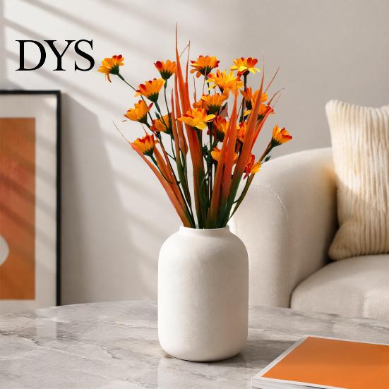 Lifelike Plastic Greenery Vines Autumn Artificial Flowers Bouquet, Realistic Floral Arrangement with Layered Quirky Fun Decor for Living Room