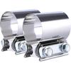 3'' Inch Butt Joint Exhaust Seal Band Clamp,Exhaust Band Clamp T304 Stainless Steel Universal (2 Packs)