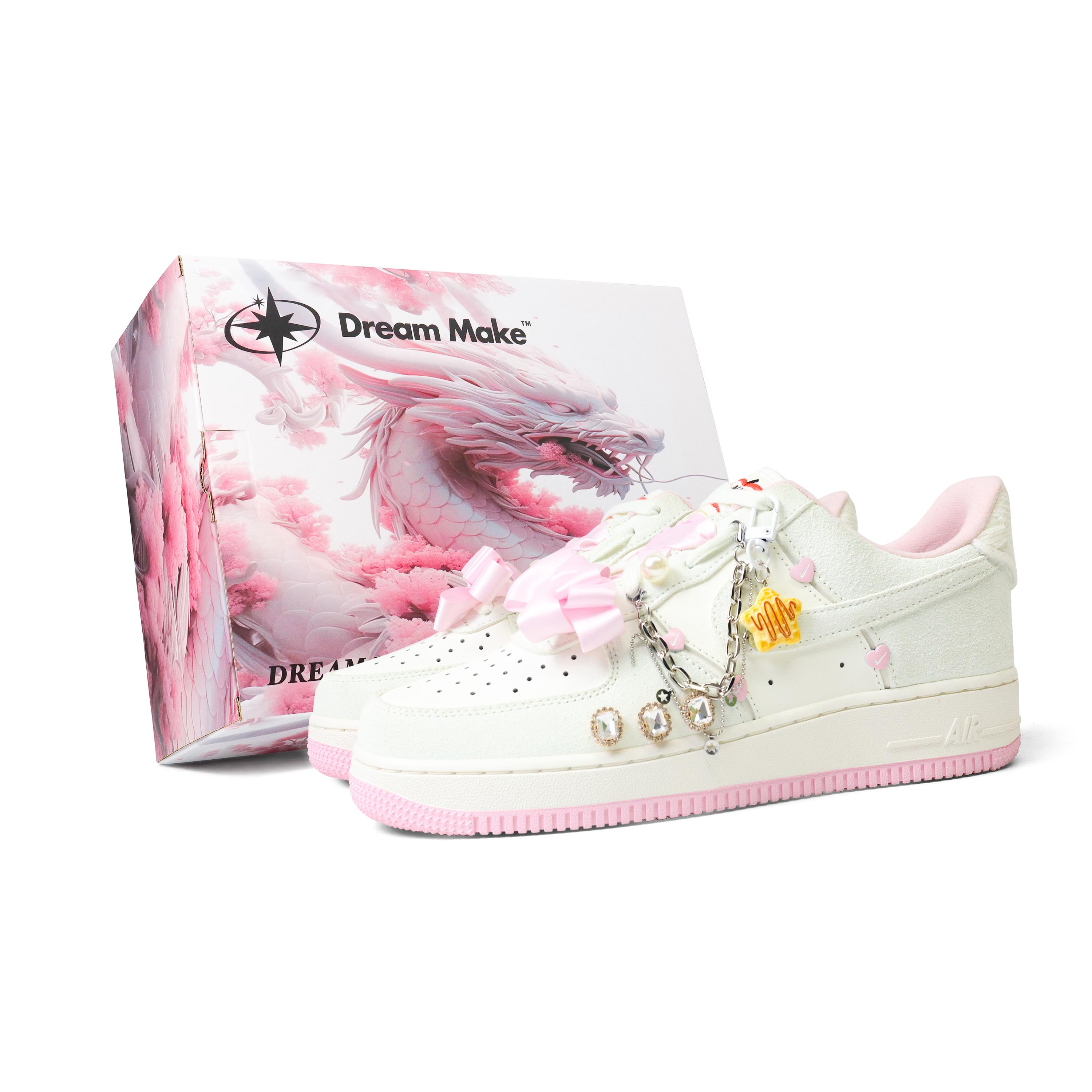 

Nike Air Force 1 Pink Romantic Pink Box Slip Resistant Cushioning Low top Skateboard Shoes Women s Ecru HV5992-111(Team459-) 36