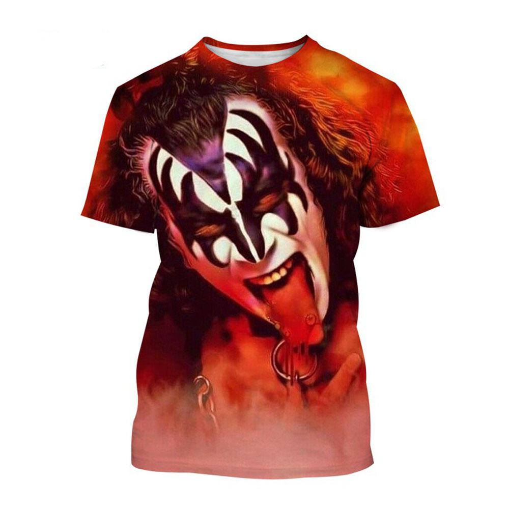 Новые футболки Rock Kiss Band с 3D принтом для мужчин и женщин, футболка с короткими рукавами и круглым вырезом, уличная одежда, большие детские топы в стиле Харадзюку, футболки, одежда 3XL