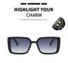 2pcs Fashion Square Large Frame Sunglasses Women European And American Fashion UV Resistant Glasses Luxury Brand Eyeglasses