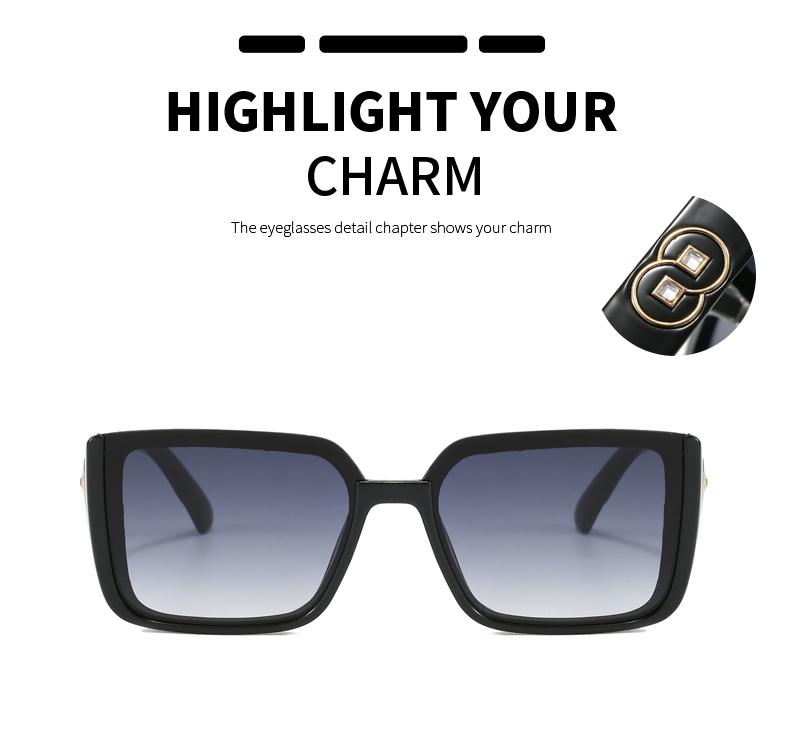 2pcs Fashion Square Large Frame Sunglasses Women European And American Fashion UV Resistant Glasses Luxury Brand Eyeglasses