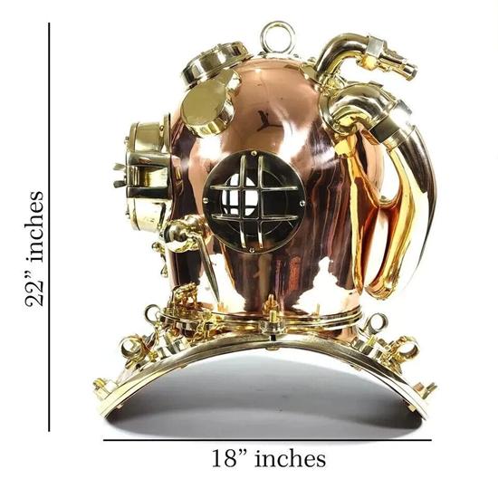55,88 cm Kupfer Messing Tauchhelm Mark V US Navy Schwerlast Scuba Tiefsee Taucherhelm Bestes Geschenk Heim-, Bürodekoration
