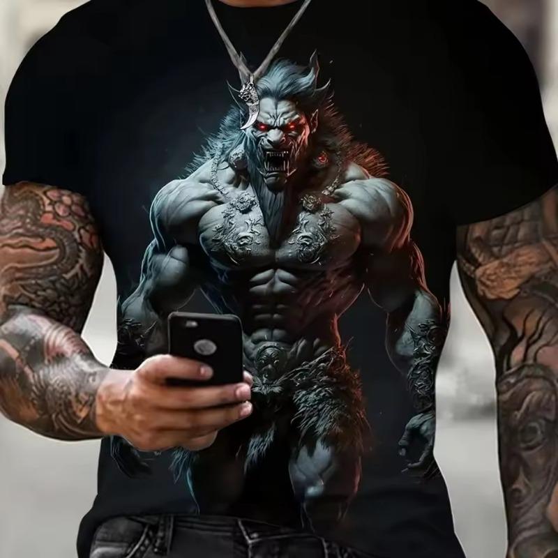 Vtipné pánské tričko Kuřecí tričko s 3D potiskem Vzor zvířecí pes Trička s krátkým rukávem Oversized Streetwear Léto Neformální Pánské topy