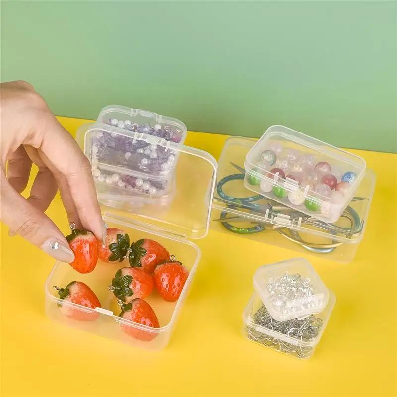 4-28Pcs Plastic Storage Box Transparent Jewelry Storage Box Container Portable Earring Ring Earplugs Packaging Storage Case