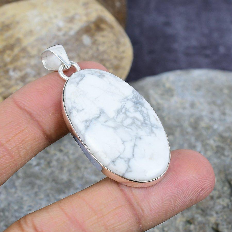 

Howlite Jasper Gemstone Handmade 925 Sterling Silver Jewelry Pendant для нее