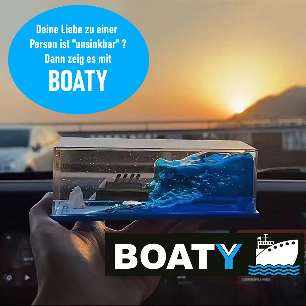 BOATY Nepotopitelná loď Skleněná koule Třesoucí se koule Dekorační loď Dárek Titanic