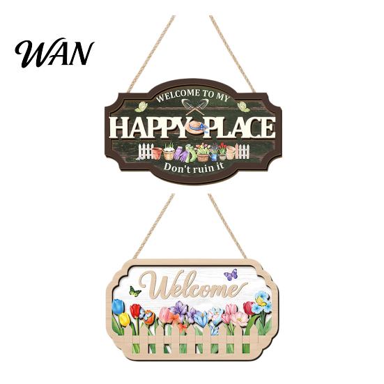 Weather-resistant Porch Decor Wooden Welcome Door Sign for Front Door, Waterproof Hanging Sign, Hanger Decoration Home Farmhouse Garden Yard