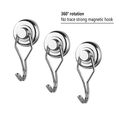 Magnetic Rotating Magnet Hook Super Strong Magnetic Key Holder 360 Degree Punch-free Self-adhesive Magnetic Hook Suction Hook