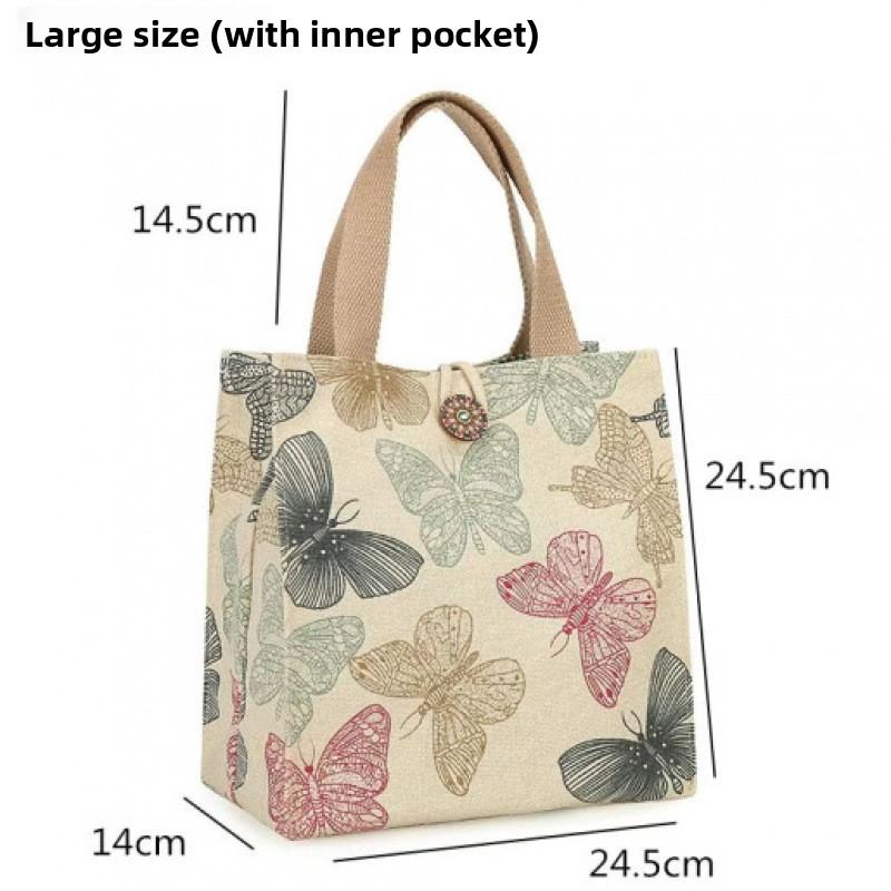 

Ins Lunch Bag Canvas Handbag Fashionable Western Style Japanese Office Worker Lunch Bag for Mom Lunch абрикосовий