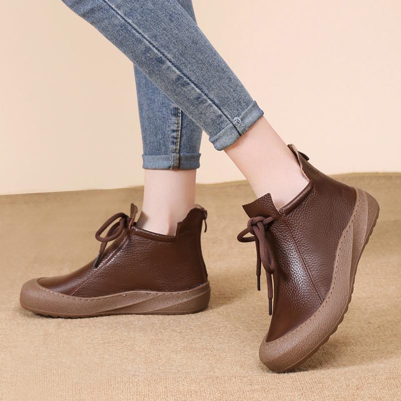 2026 Women's Ankle Boots Flats Fashion Dress Shoes Lace Up Casual Woman Sport Shoes Winter Cozy New Walking Mujer Chelsea Boots