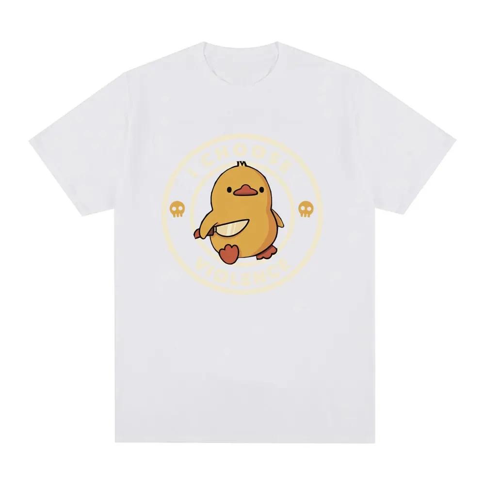 Choose Violence T Shirt Funny Duck Humor Slogan Short Sleeve T-shirts Men Women 100_ Cotton Loose Oversized T-shirt Streetwear